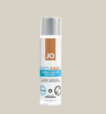 JO H2O Anal water-based personal lubricant bottle, 120ml, on beige background