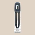 Automatic clear and black vacuum pump with digital controls on white background