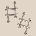 CalExotics Nipple Grips Crossbar Nipple Vices in polished silver metal available at Noirette