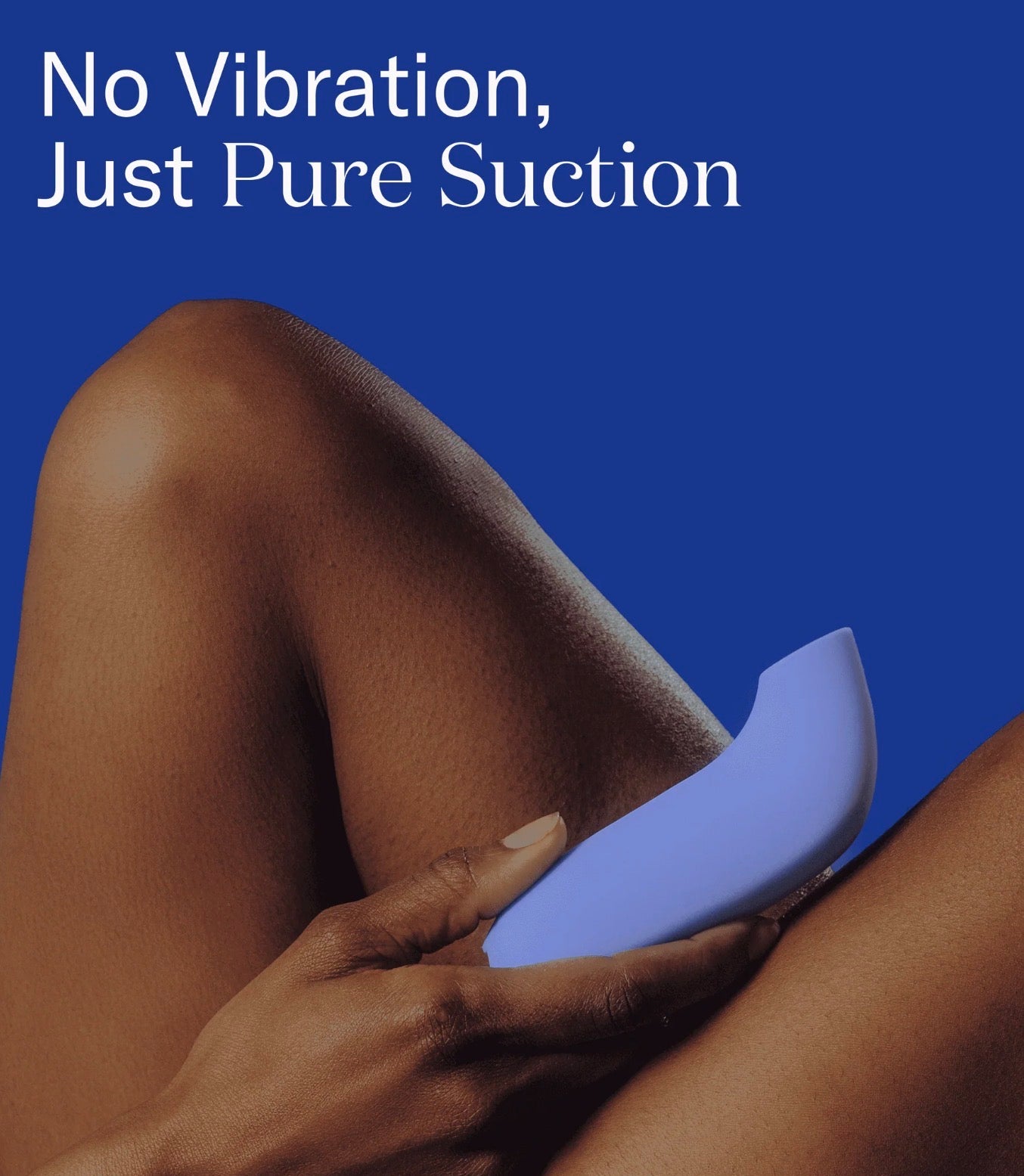 Ergonomic palm-fit design of the Dame Aer suction vibrator in Periwinkle.