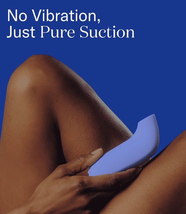 Ergonomic palm-fit design of the Dame Aer suction vibrator in Periwinkle.