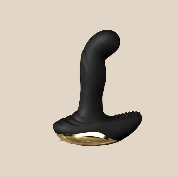 Top down profile showing the anatomically optimized curve and sleek silhouette of the Dorcel P-Finger massager