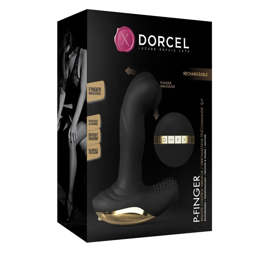 The premium front display packaging box for the luxury Marc Dorcel P-Finger prostate vibrator