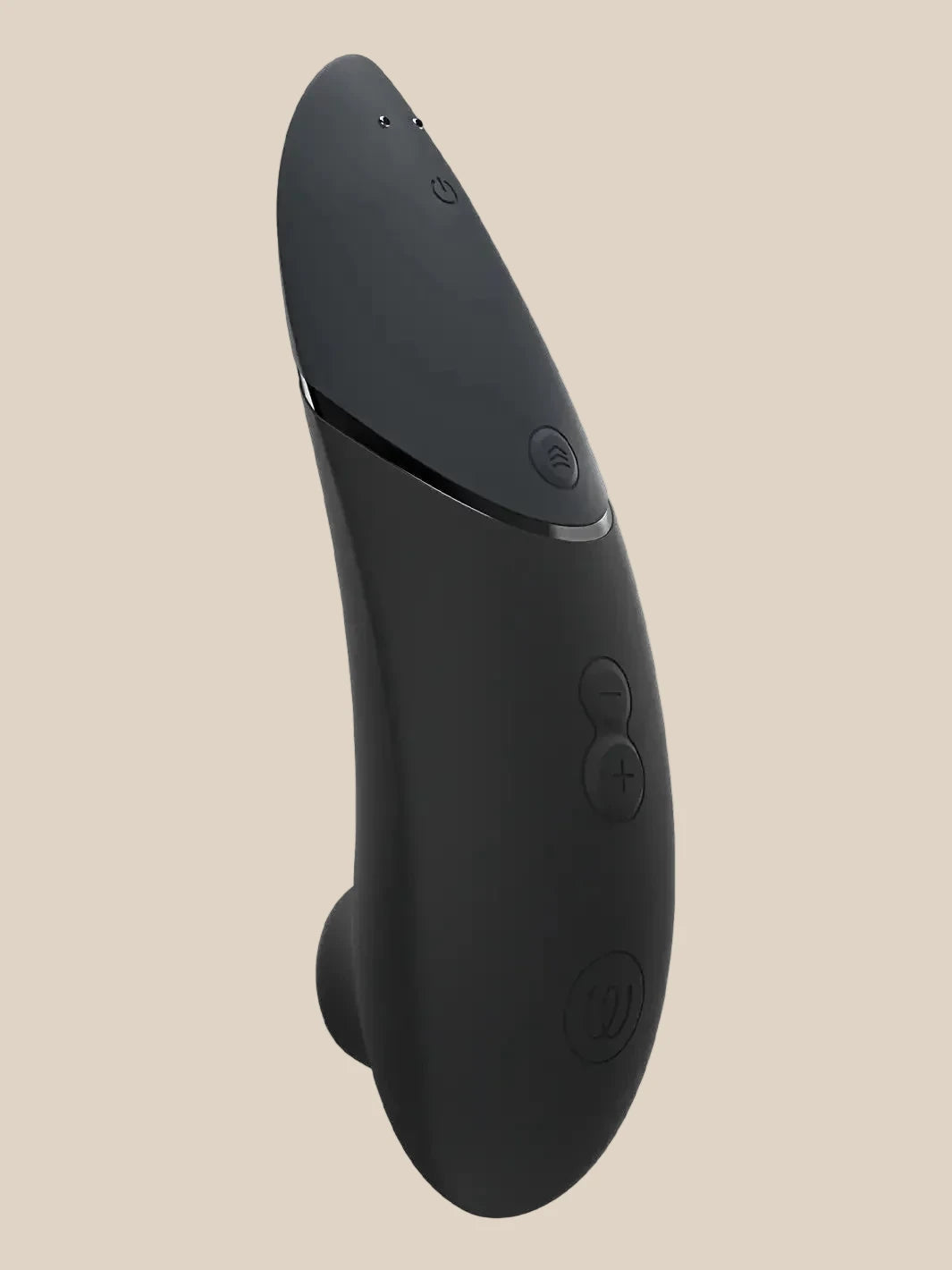 Top view of the Black Womanizer Next buttons showing the new Climax Control interface.