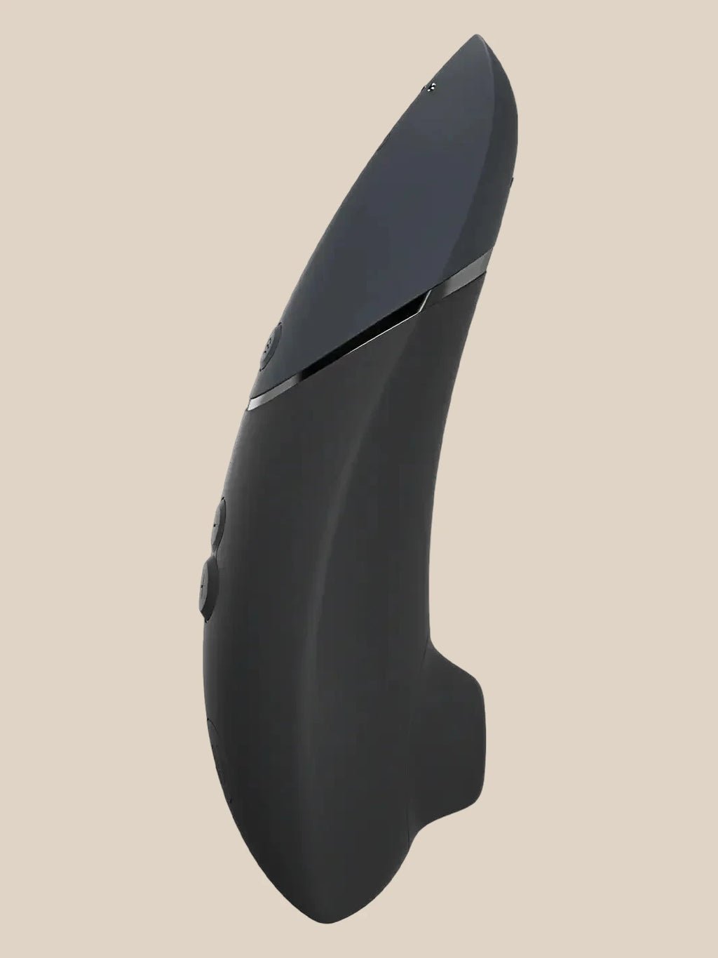 Sleek side profile of the Black Womanizer Next highlighting its ergonomic shape.
