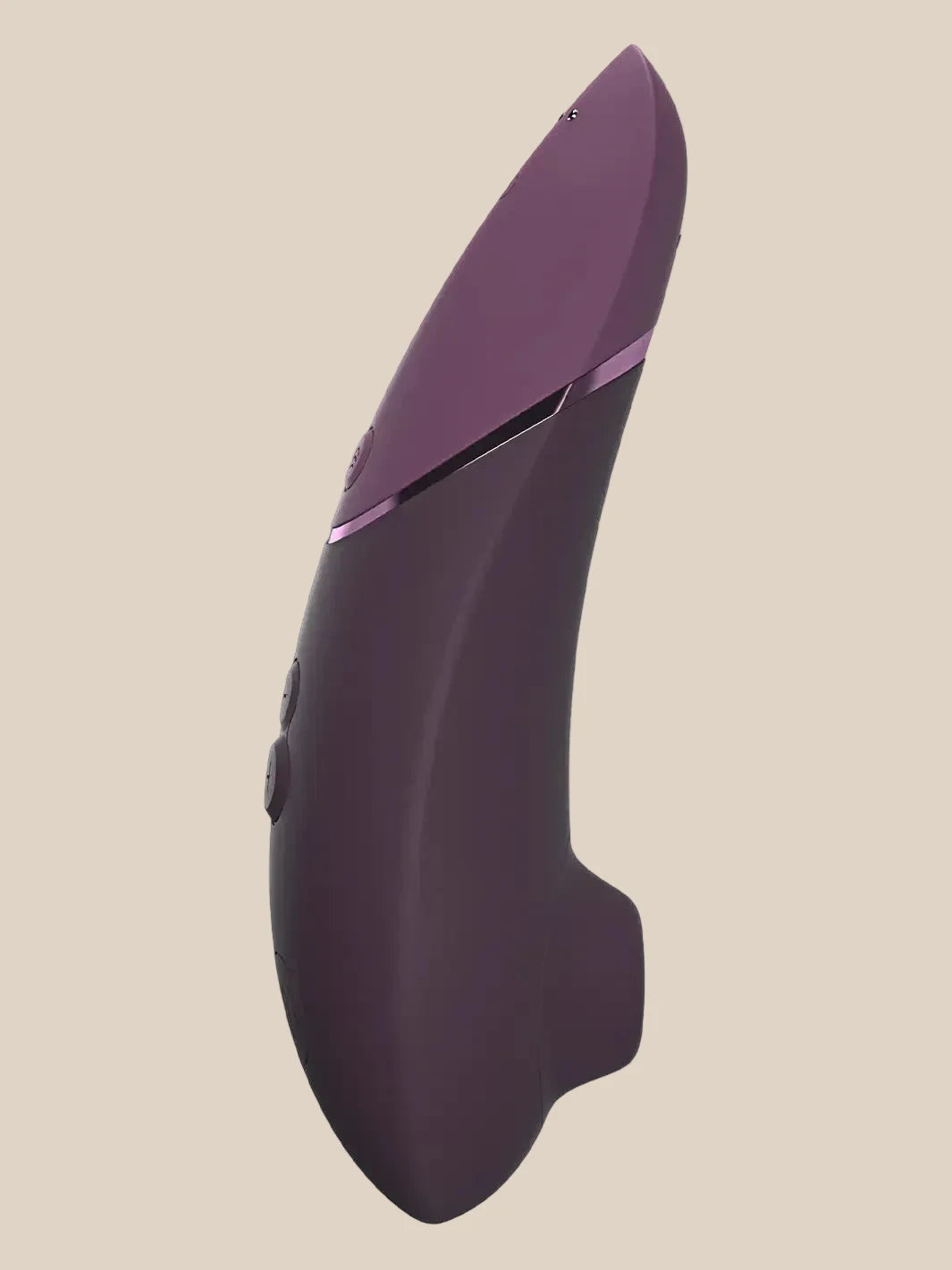 Elegant silhouette of the Dark Purple Womanizer Next clitoral stimulator from Noirette.