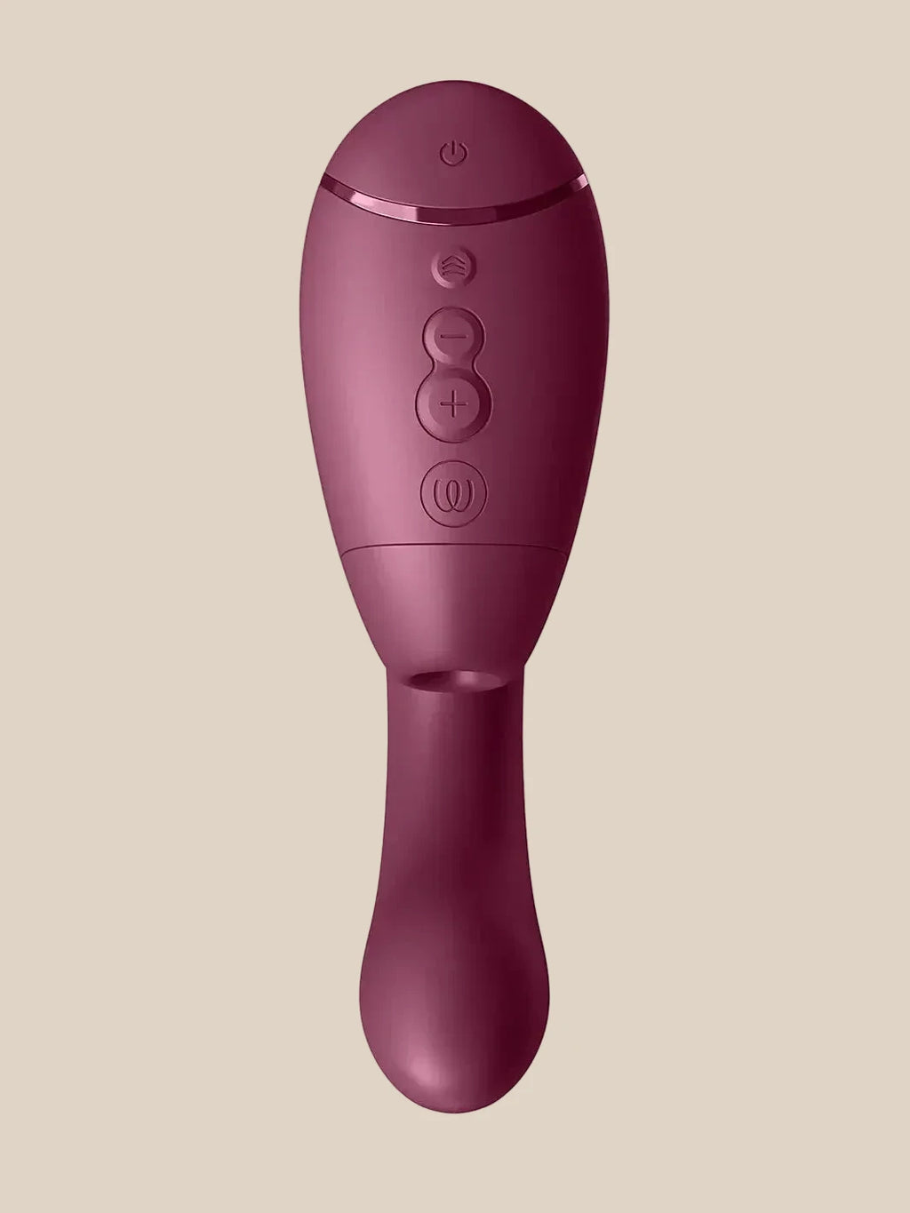 Top view of the Dusky Pink Womanizer Next Duo buttons from Noirette, highlighting the Smart Silence and Afterglow interface.
