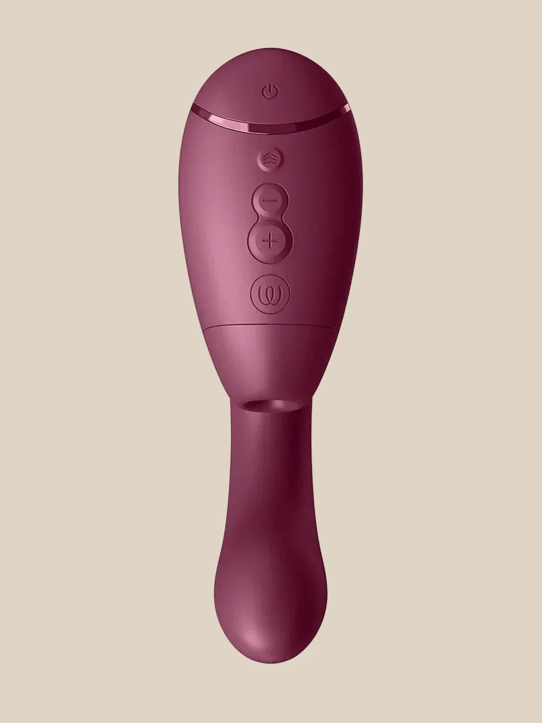 Top view of the Dusky Pink Womanizer Next Duo buttons from Noirette, highlighting the Smart Silence and Afterglow interface.